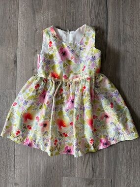 Bonnie Baby Floral Sleeveless Dress - Pink, Yellow & Lavender